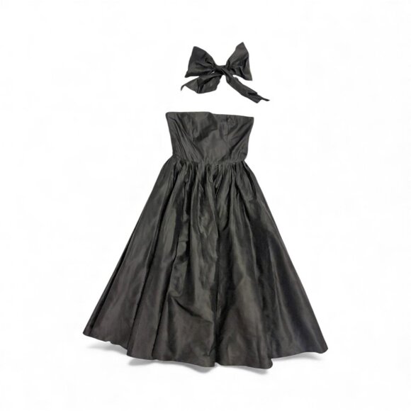 Ralph Lauren Strapless Fit & Flare Long Black Formal Long Dress - Picture 1 of 2